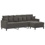 3-Seater Sofa with Footstool Dark Grey 210 cm Velvet