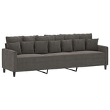 3-Seater Sofa with Footstool Dark Grey 210 cm Velvet