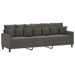 3-Seater Sofa with Footstool Dark Grey 210 cm Velvet