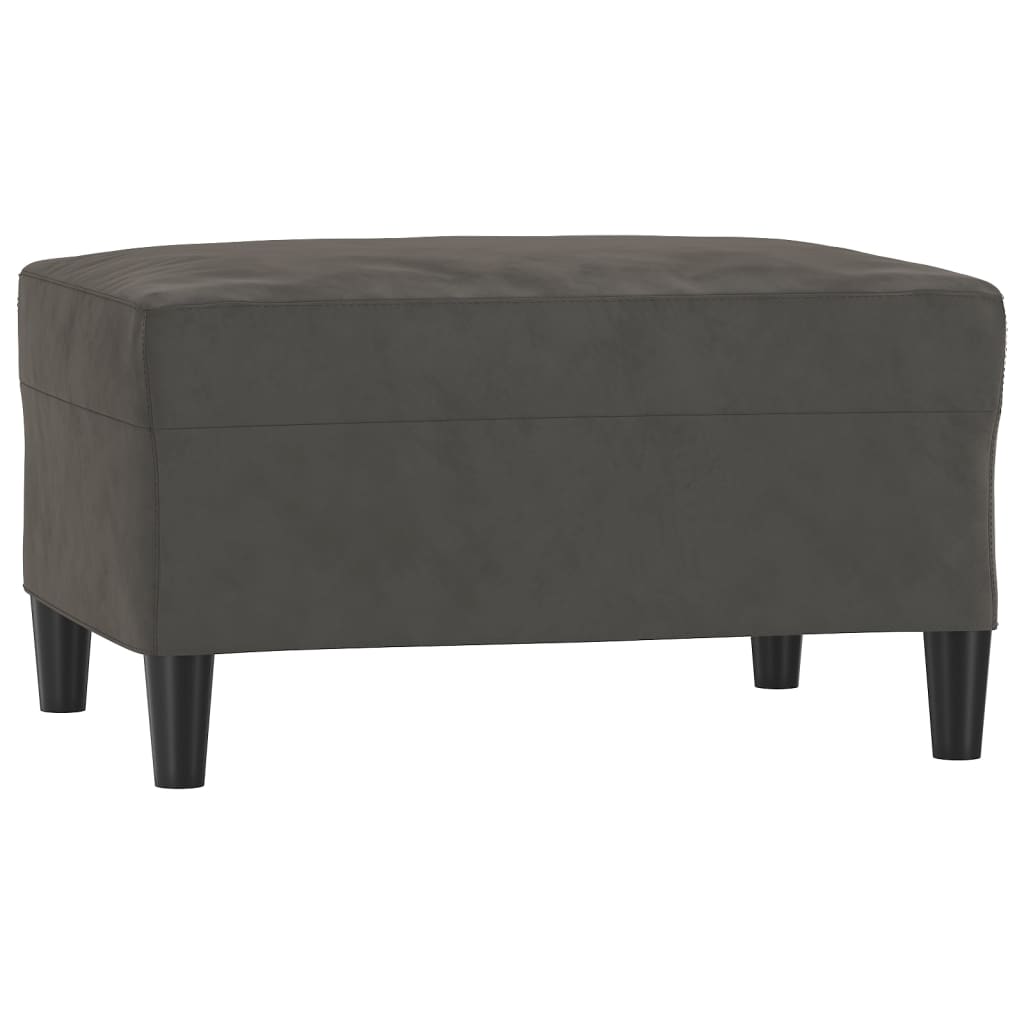 3-Seater Sofa with Footstool Dark Grey 210 cm Velvet