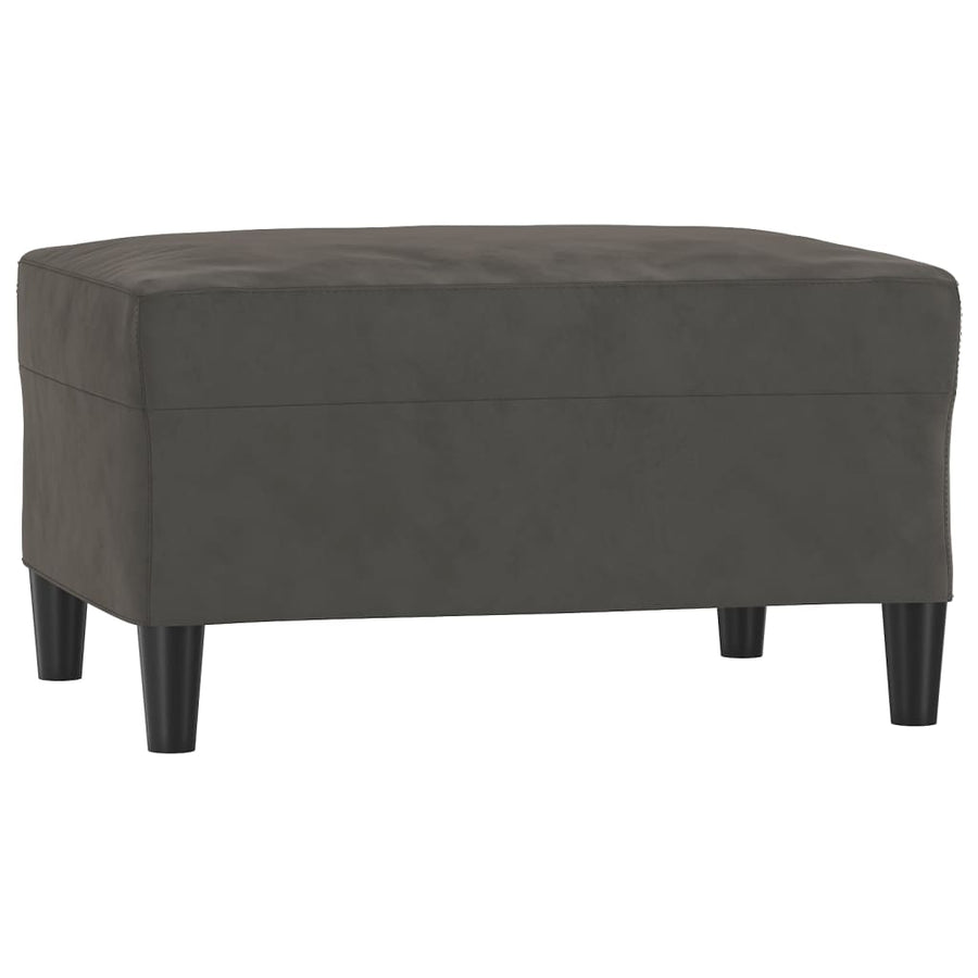 3-Seater Sofa with Footstool Dark Grey 210 cm Velvet
