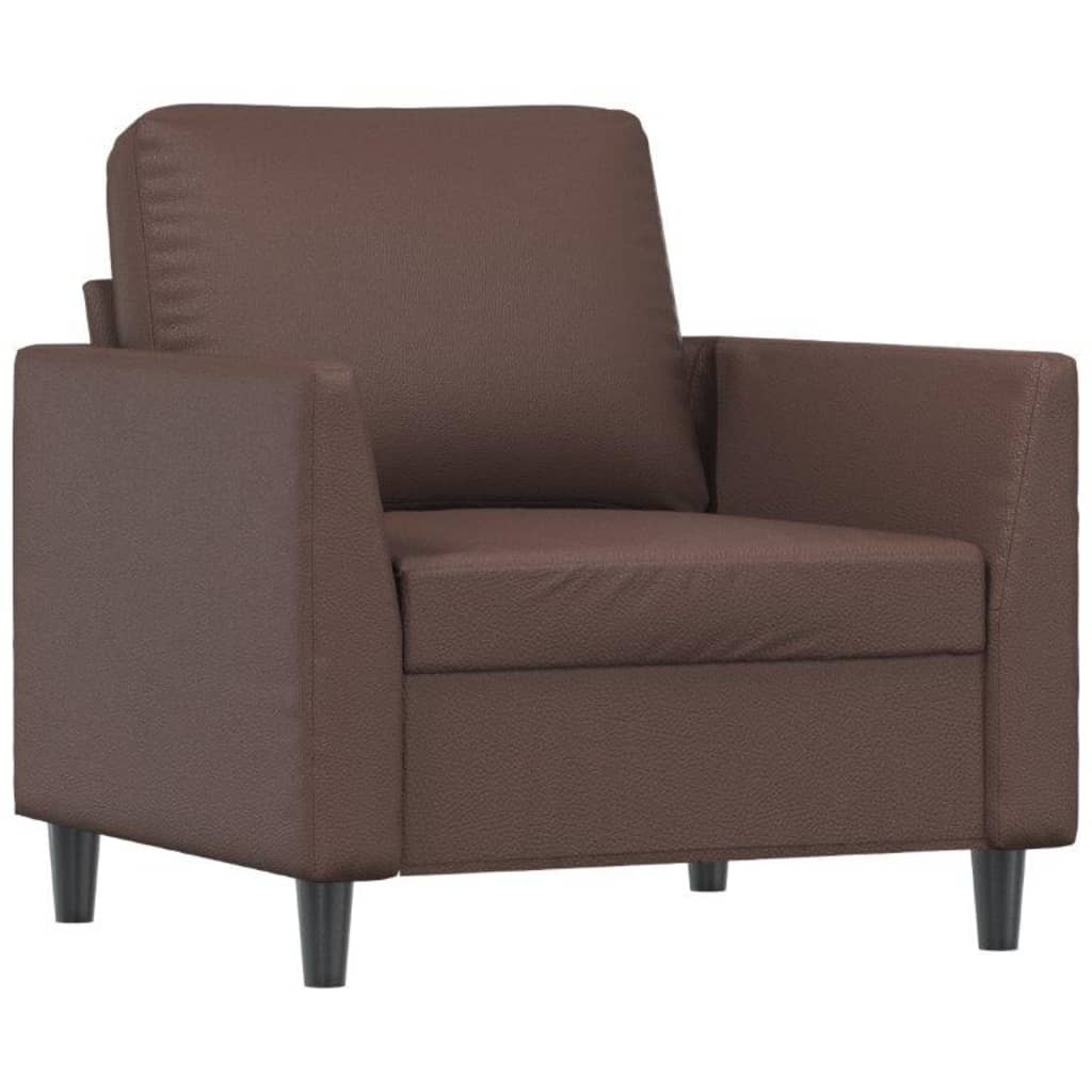 Sofa Chair with Footstool Brown 60 cm Faux Leather