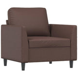 Sofa Chair with Footstool Brown 60 cm Faux Leather