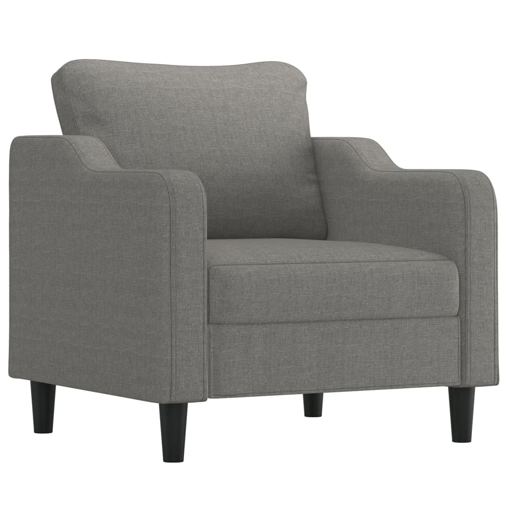 Sofa Chair with Footstool Dark Grey 60 cm Fabric