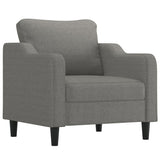 Sofa Chair with Footstool Dark Grey 60 cm Fabric - Top-Down View