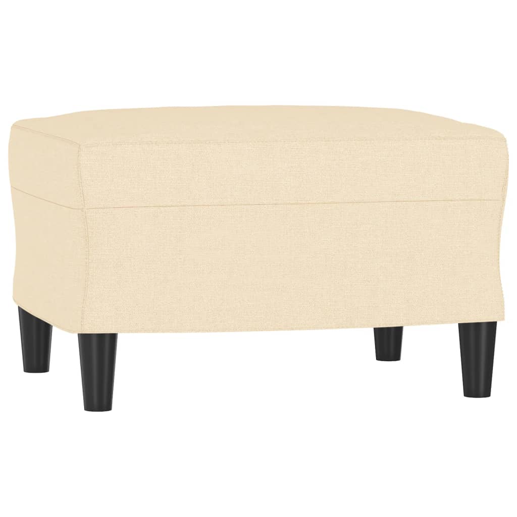 Sofa Chair with Footstool Cream 60 cm Fabric