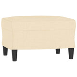 Sofa Chair with Footstool Cream 60 cm Fabric - 45-Degree Angle