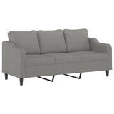 3-Seater Sofa with Footstool Dark Grey 180 cm Fabric