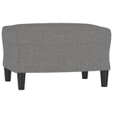 3-Seater Sofa with Footstool Dark Grey 180 cm Fabric - 45-Degree Angle
