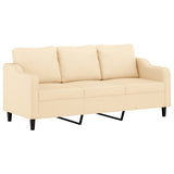 3-Seater Sofa with Footstool Cream 180 cm Fabric - Top-Down View