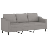 3-Seater Sofa with Footstool Light Grey 210 cm Fabric - Top-Down View