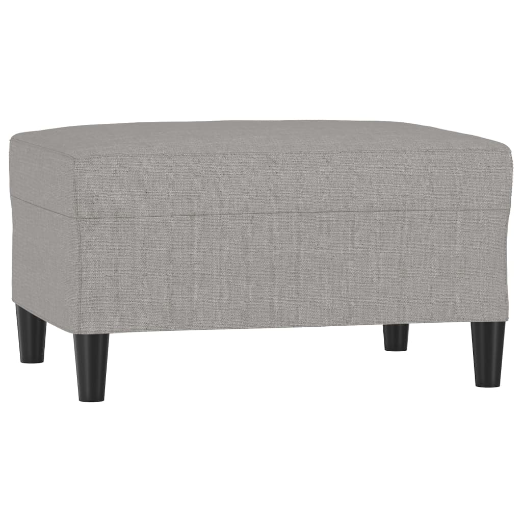 3-Seater Sofa with Footstool Light Grey 210 cm Fabric