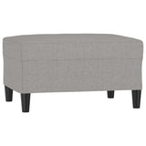 3-Seater Sofa with Footstool Light Grey 210 cm Fabric