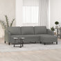 3-Seater Sofa with Footstool Dark Grey 210 cm Fabric