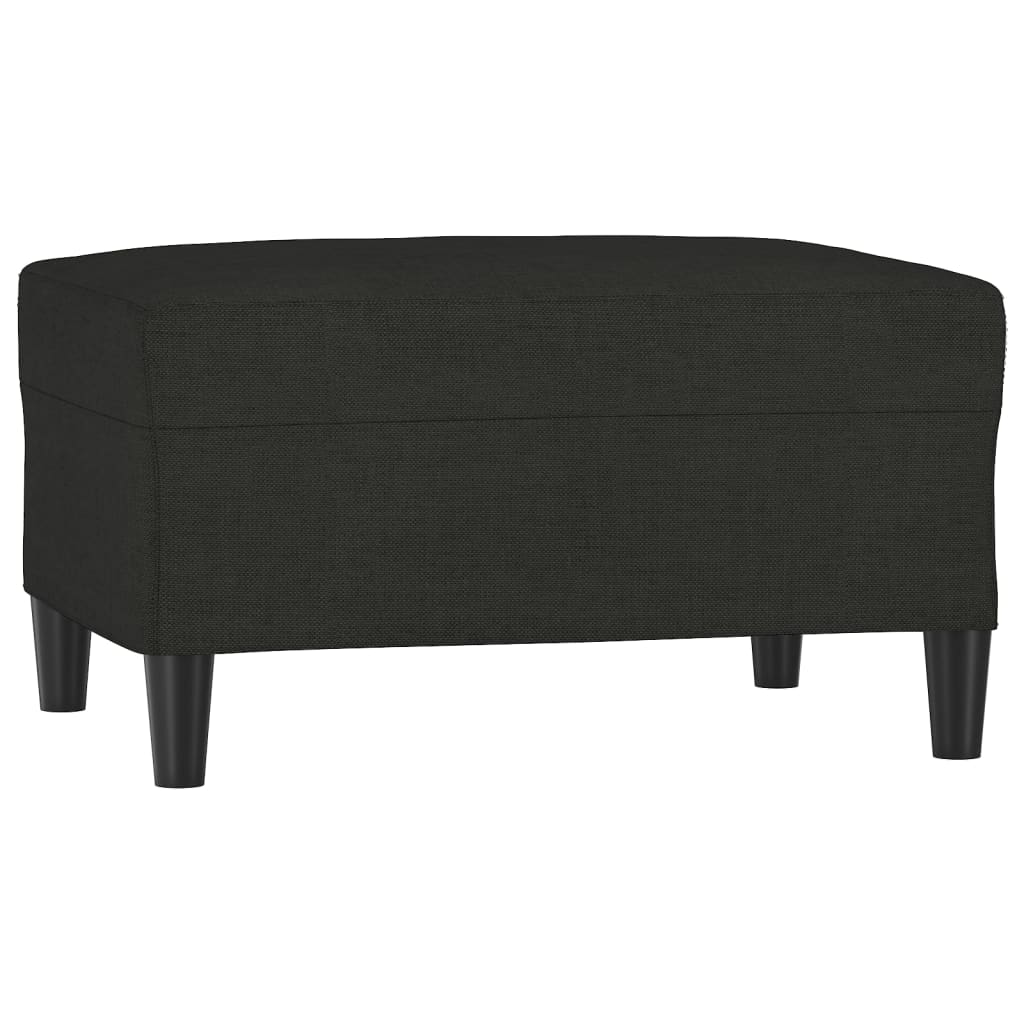 3-Seater Sofa with Footstool Black 210 cm Fabric