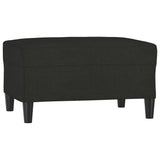 3-Seater Sofa with Footstool Black 210 cm Fabric