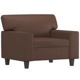 Sofa Chair with Footstool Brown 60 cm Faux Leather
