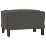3-Seater Sofa with Footstool Dark Grey 180 cm Velvet - 45-Degree Angle