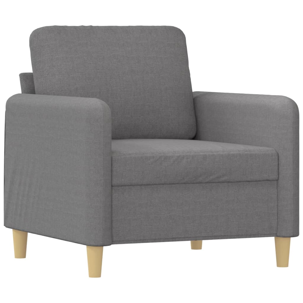 Sofa Chair with Footstool Light Grey 60 cm Fabric