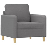 Sofa Chair with Footstool Light Grey 60 cm Fabric