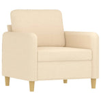 Sofa Chair with Footstool Cream 60 cm Fabric