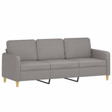3-Seater Sofa with Footstool Light Grey 180 cm Fabric - Top-Down View