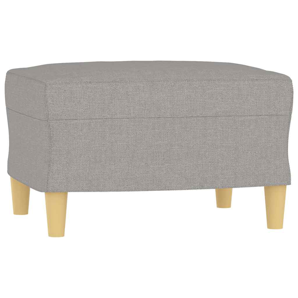 3-Seater Sofa with Footstool Light Grey 180 cm Fabric
