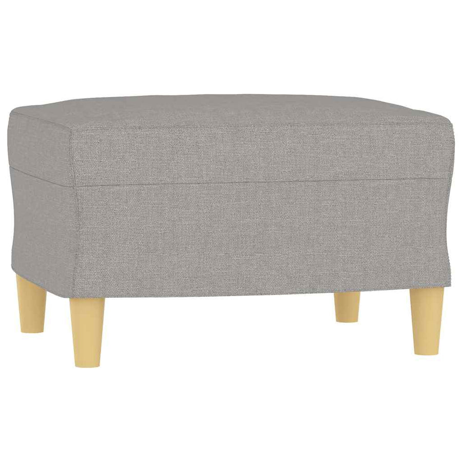 3-Seater Sofa with Footstool Light Grey 180 cm Fabric