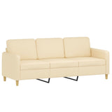 3-Seater Sofa with Footstool Cream 180 cm Fabric - Top-Down View