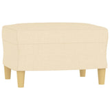 3-Seater Sofa with Footstool Cream 180 cm Fabric