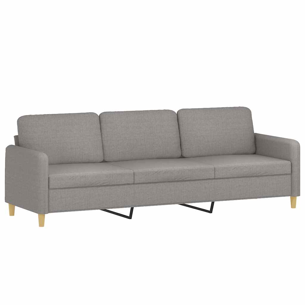3-Seater Sofa with Footstool Light Grey 210 cm Fabric