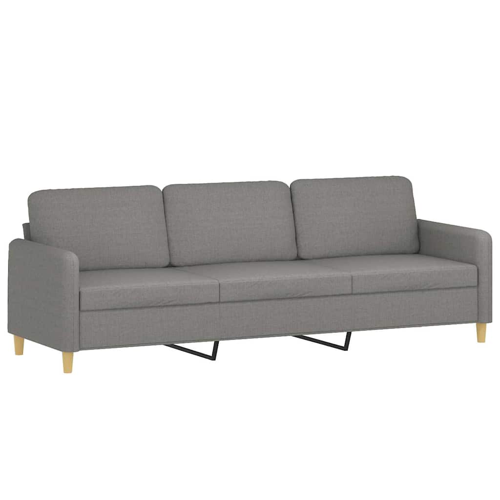 3-Seater Sofa with Footstool Dark Grey 210 cm Fabric