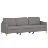 3-Seater Sofa with Footstool Dark Grey 210 cm Fabric - Top-Down View