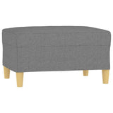 3-Seater Sofa with Footstool Dark Grey 210 cm Fabric