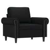 Sofa Chair with Footstool Black 60 cm Faux Leather