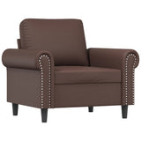 Sofa Chair with Footstool Brown 60 cm Faux Leather - Top-Down View