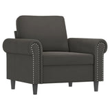 Sofa Chair with Footstool Dark Grey 60 cm Velvet - Top-Down View