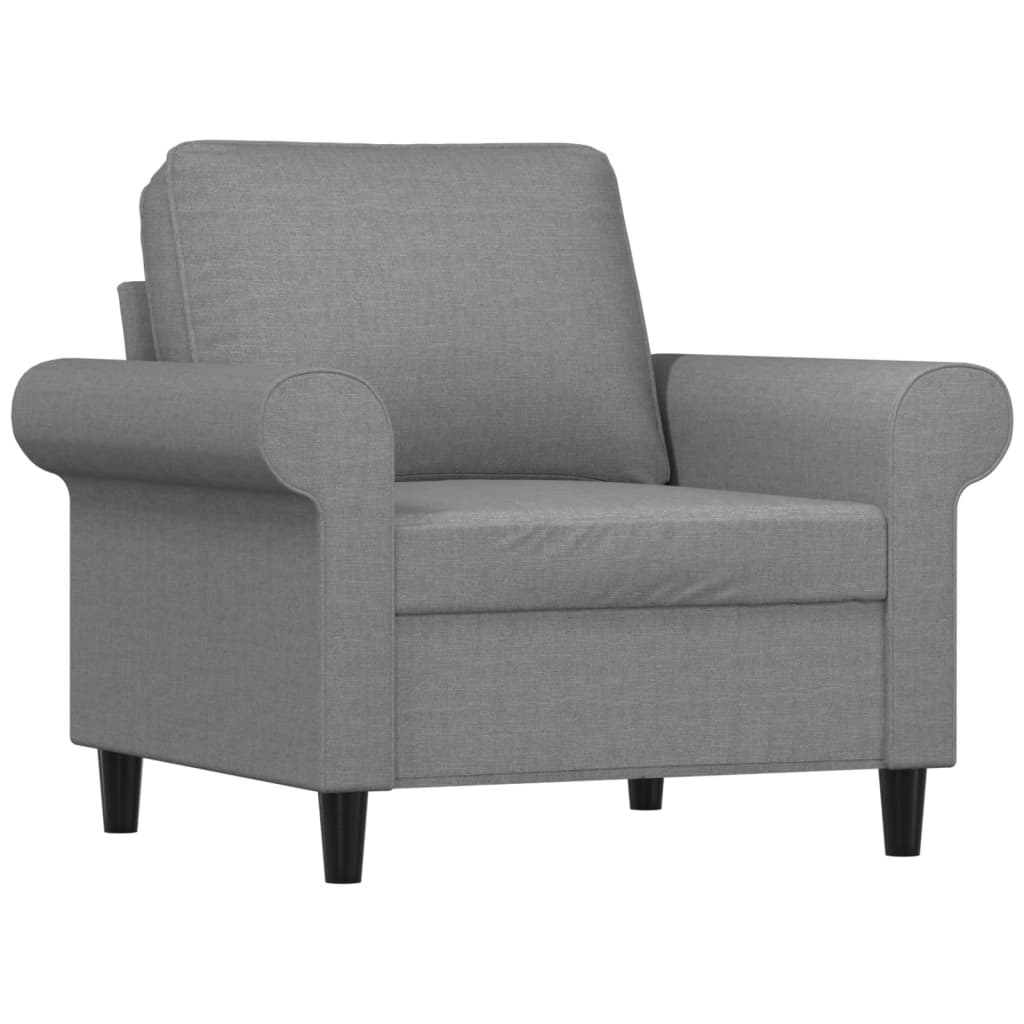 Sofa Chair with Footstool Light Grey 60 cm Fabric