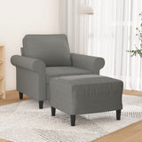 Sofa Chair with Footstool Dark Grey 60 cm Fabric