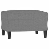 3-Seater Sofa with Footstool Dark Grey 180 cm Fabric - 45-Degree Angle