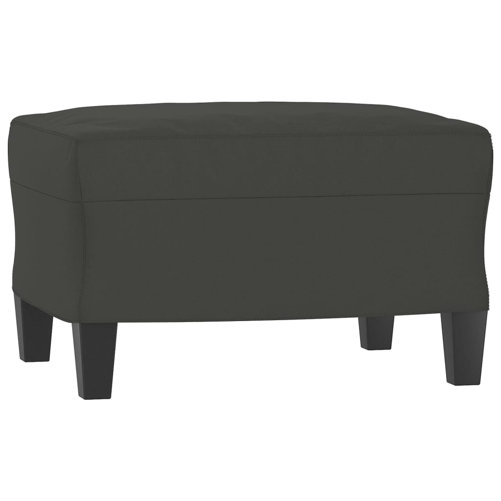 Sofa Chair with Footstool Dark Grey 60 cm Microfibre Fabric