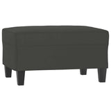 3-Seater Sofa with Footstool Dark Grey 210 cm Microfibre Fabric