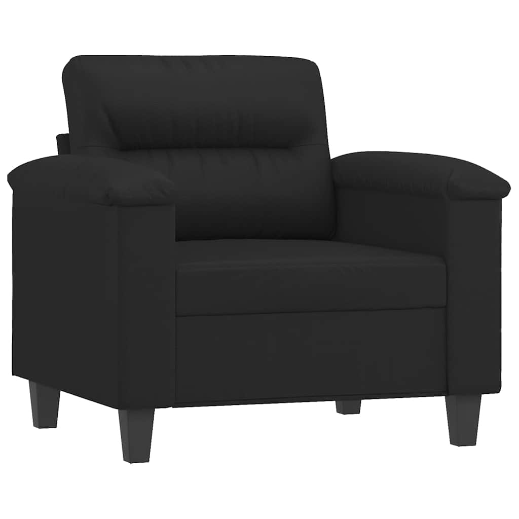 Sofa Chair with Footstool Black 60 cm Faux Leather