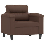 Sofa Chair with Footstool Brown 60 cm Faux Leather