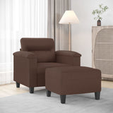 Sofa Chair with Footstool Brown 60 cm Faux Leather