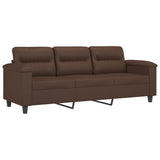3-Seater Sofa with Footstool Brown 180 cm Faux Leather - Top-Down View