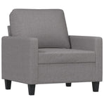 3 Piece Sofa Set with Cushions Light Grey Fabric