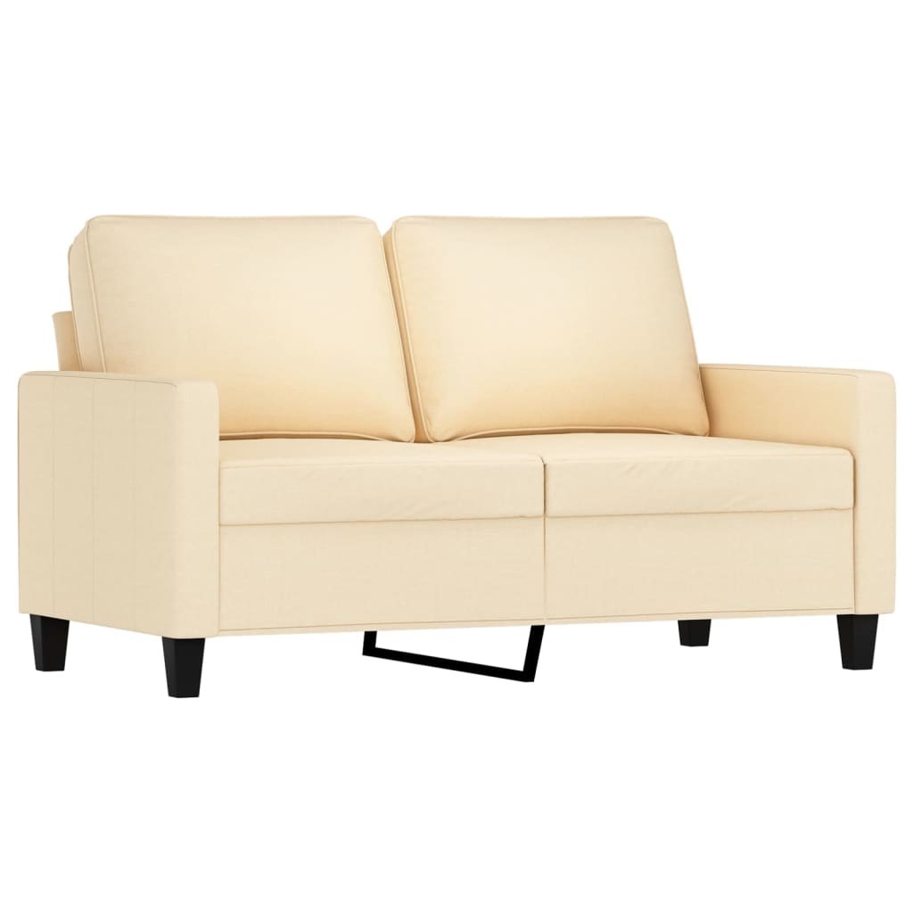3 Piece Sofa Set with Cushions Cream Fabric