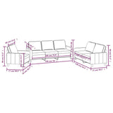 3 Piece Sofa Set with Cushions Cream Fabric