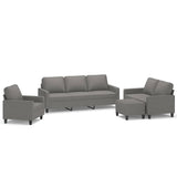 4 Piece Sofa Set with Cushions Dark Grey Fabric
